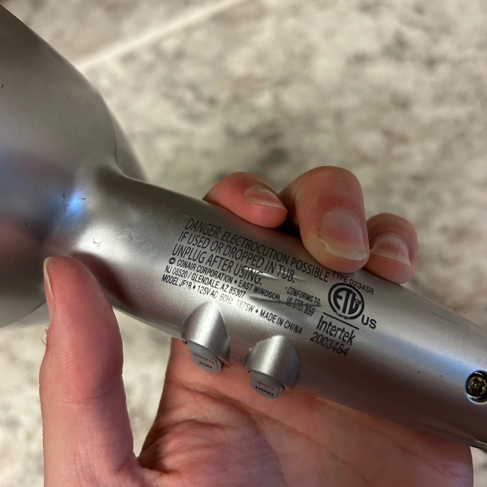 John Frieda Hair Dryer Silver 1875W Full Volume Styling Tool JF1R Blow Dryer - Picture 5 of 10
